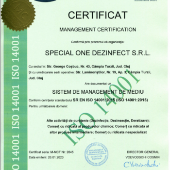 CERTIFICAT SISTEM DE MANAGEMENT DE MEDIU