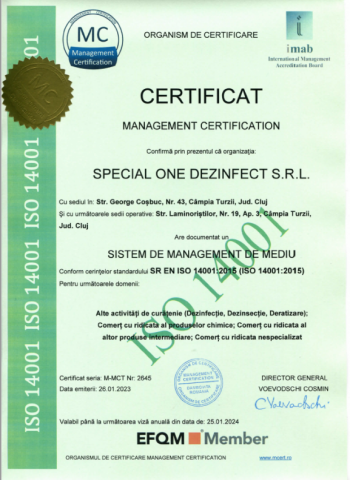 CERTIFICAT SISTEM DE MANAGEMENT DE MEDIU