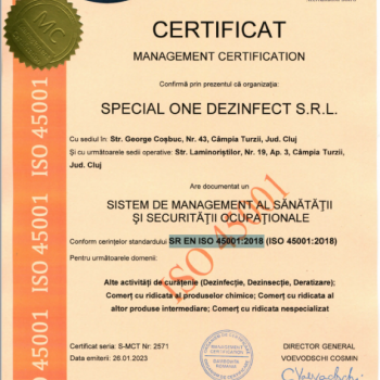 CERTIFICAT SISTEM DE MANAGEMENT AL CALITĂȚII